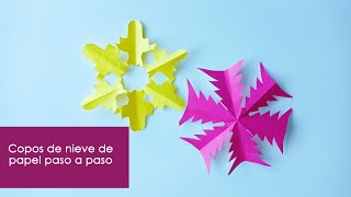 Cómo hacer copos de nieve con papel  Manualidades con papel [upl. by Riddle]