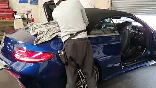 Window tinting a Mercedes C Class Convertible 2019 in 20 film mercedes windowtint tinting [upl. by Aneerb]