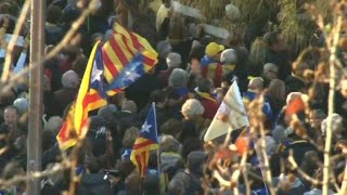 Spain Protest against the trial of Catalan independence leaders [upl. by Ycrad]