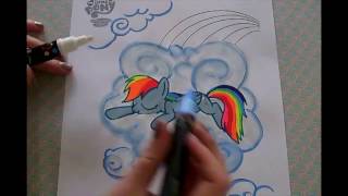 My Little Pony sleepy Rainbow dash coloring for kids with colorcraze Silent Coloring [upl. by Dihaz981]