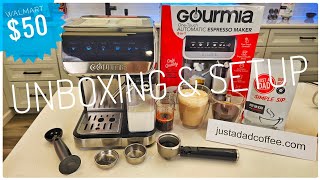 Unboxing amp Set up Gourmia Automatic Espresso Machine at Walmart 50 How To Prime Pump [upl. by Niawat547]