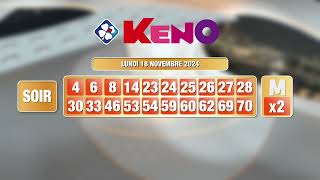 Tirage du soir Keno® du 18 novembre 2024  Résultat officiel  FDJ [upl. by Norted852]