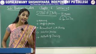 BUSINESS STUDIES  ll PUC  CH 06  STAFFING  STAFFING PROCESS  S01 [upl. by Berlyn417]