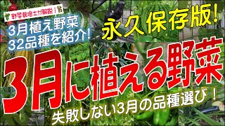 3月に植える野菜（36品種）永久保存版 [upl. by Kremer606]