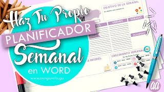 Cómo Hacer un Planificador Semanal En WORD [upl. by Selin]