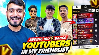 Add 100 V Badge Youtuber😲 To Friendlist Just In 24 Hours🤦‍♂️  Hard Challenge EP 7 [upl. by Annil]