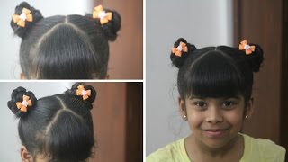 Cute Hairstyles  How to make Double braided buns  DIY Kids  makeupinfo [upl. by Demodena349]