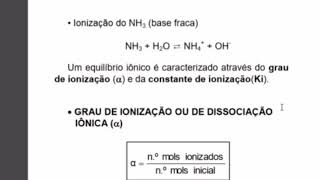 CONSTANTES DE IONIZAÇÃO E GRAU DE IONIZAÇÃO  PROFESSOR VINÍCIUS QUÍMICA [upl. by Oba]