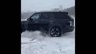 A Range Rover SVO does some crazy donuts in the snow [upl. by Nesnej724]