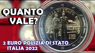 2 Euro Polizia di Stato  Italia 2022  Moneta FDC Quanto Vale Valore della Moneta [upl. by Ahs]