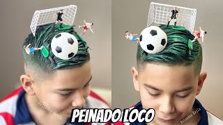 PEINADO LOCO 🤪  PEINADOS LOCOS ⚽️ PARA NIÑOS 🤪 [upl. by Labanna617]