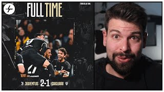 Juventus Cagliari 21  Sofferenza e vittoria grazie ai difensori su piazzato Primi per una notte [upl. by Auvil]