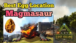 Best Magmasaur Egg Location and How To Raise  ARK Lost Island [upl. by Leidgam]