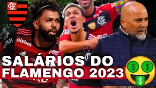 ⚽SALÁRIOS DOS JOGADORES DO FLAMENGO 2023quotOs 10 maiores salários do Flamengo em 2023quot Veja a lista [upl. by Naloj380]