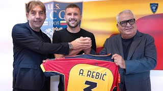 US Lecce Conferenza stampa di presentazione di Ante Rebić [upl. by Natanoy966]