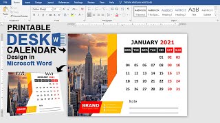 Desk Calendar Design in Microsoft Office Word Tutorial [upl. by Adlesirk]