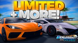 NEW LIMITED amp MORE In Dealership Tycoon UPDATE Roblox [upl. by Eiramrebma]