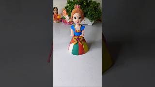 Colourful rainbow 🌈 doll dress 👗 making with clay art 💞 beautiful Barbie girl 😍 [upl. by Ettegroeg]