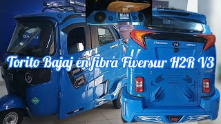 TORITO BAJAJ CROM UG 200CC EN FIBRA FIVERSUR COLOR AZUL EQUIPADO TUNEADO [upl. by Annoval63]