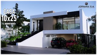 House Design  Modern House Design  10x25m 2 Storey  4 Bedrooms [upl. by Aralk]