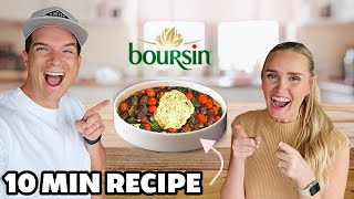 Baked Boursin Pasta COSTCO quick 10 minute dinner idea with BOURSIN CHEESE 🧀 fast and easy recipe [upl. by Gadmann]