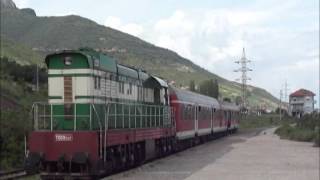 The TiranëPogradec train arriving at Pogradec on June 1st 2011 Albanian railways [upl. by Ydnab]