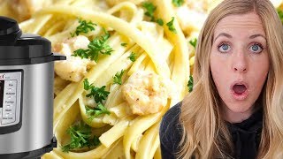 Instant Pot CREAMY Shrimp Alfredo Pasta Recipe [upl. by Nwahsear904]