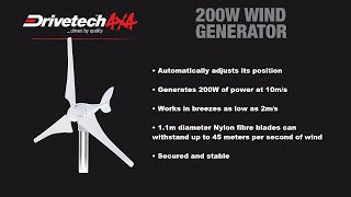 Drivetech 200W Wind Generator DTWG200 [upl. by Farmer750]