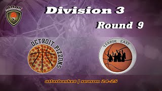 Atlasbasket  Div 3Round 9  DETROIT PIZZONS vs TERROR EAST [upl. by Notselrahc681]