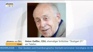 28112011  Heiner Geißler Tagesgespräch zu quotStuttgart 21quot [upl. by Gelb626]