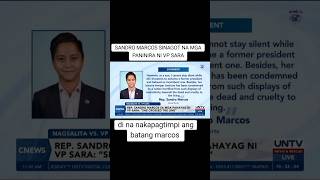 SANDRO MARCOS SUMAGOT NA LABAN KAY VP SARA UKOL SA KANYANG MGA SINABI politics sandromarcos [upl. by Danielson909]