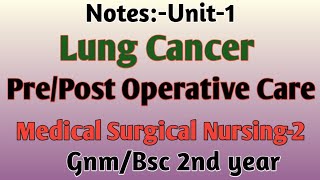 Lung CancerPreoperativePostoperative CareMSN2 [upl. by Leffert]