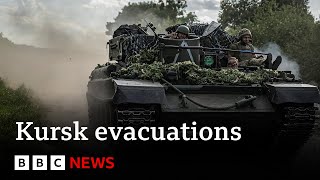 Ukraine offensive against Russia continues as thousands evacuate Kursk region  BBC News [upl. by Ymmot892]