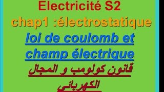 électricité S2  loi de coulomb et champ électrique  SMPC SMIA  الكهرباء الجامعي [upl. by Nnaeirual]