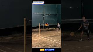 Trickshots Epic Outdoor Badminton Doubles match match badminton shortsfeed shorts doubles [upl. by Atsyrk]