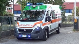 Ambulanza PA Croce Verde Mestre 135  Mestre Green Cross ambulance responding [upl. by Hgielyk]