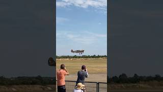 Curtiss P40 Warhawk landing at Duxford 230722 aviation p40 duxford airshows iwm ww2 [upl. by Akimehs]