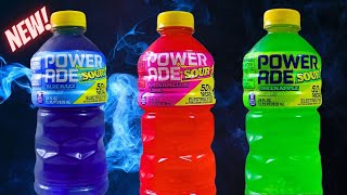 POWERADE SOUR  Watermelon Lime Blue Razz amp Green Apple Review [upl. by Vincenty543]