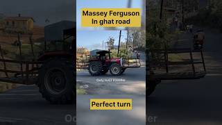 Massey Ferguson tractor mass entry in sharp curve ghat road hairpin bend drivingskills tractor [upl. by Eirrak]