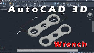 How to draw 3d wrench in AutoCAD AutoCAD 3D 3D Modeling Autodesk AutoCAD tutorial Sketches [upl. by Aizirk11]