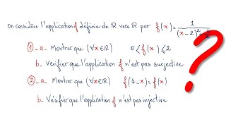 EXERCICE SUR LES APPLICATIONS INJECTIVITE SURJECTIVITE BIJECTIVITE NIVEAU 1 BAC SM [upl. by Knowlton]