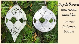 Ażurowa bombka szydełko Autor wzoru Author Renia K Christmas ball crochet tutorial [upl. by Atirec521]