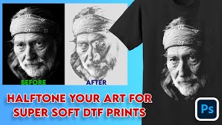 Halftone your image for DTF for soft hand transfer photoshoptutorial photoshoptips [upl. by Dagna]