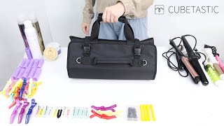 Hairstylist Traveling Roll Up Tool Bag with 8 Detachable Zipper Pouch Heat Resistant Lining [upl. by Kuo]