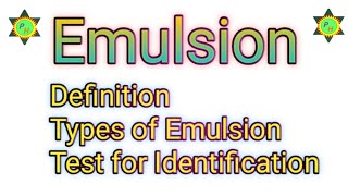 Emulsion  Test For Identification of Emulsion [upl. by Ellerud]