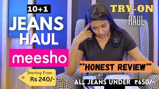 MEESHO JEANS haul 🙆🏻‍♀️👖  11 Bottoms  TRYON  Honest review  gimaashi [upl. by Pazice988]