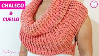 CÓMO TEJER CHALECO CROCHET Y CUELLO [upl. by Oilut669]