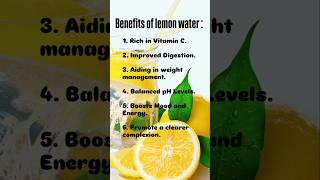 6 benefits of lemon waterlemonwaterlemonlemonwaterbenefitsshortfeedviralshortvitaminbenefits [upl. by Verlie]