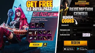 Get Free A3 Royal Pass  A3 Royal Pass Redeem Codes  New Dodge Car Spin  Pubg Mobile [upl. by Lenahs475]