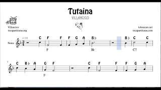 Tutaina Easy Notes Sheet Music for Violin Flute Oboe Recorder Christmas Song [upl. by Yknip]